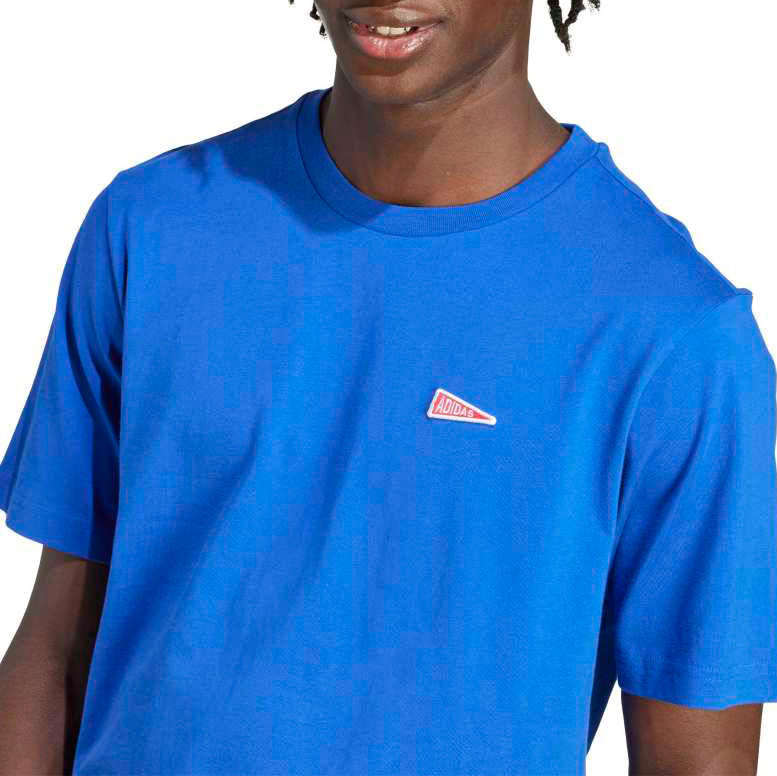 Camiseta Adidas Estampa de Flâmula Masculina Azul | Paquetá Esportes