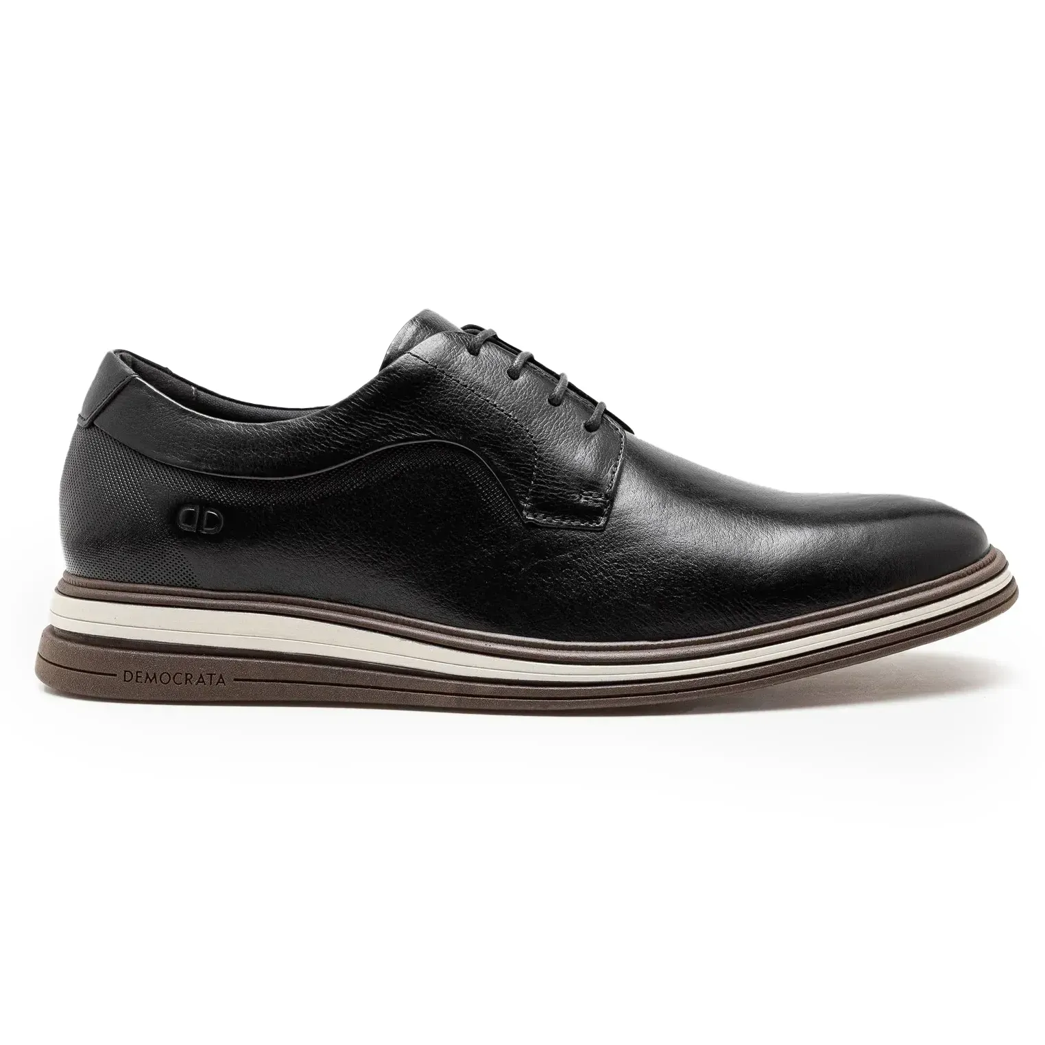 Sapato Democrata Casual Couro Preto Masculino