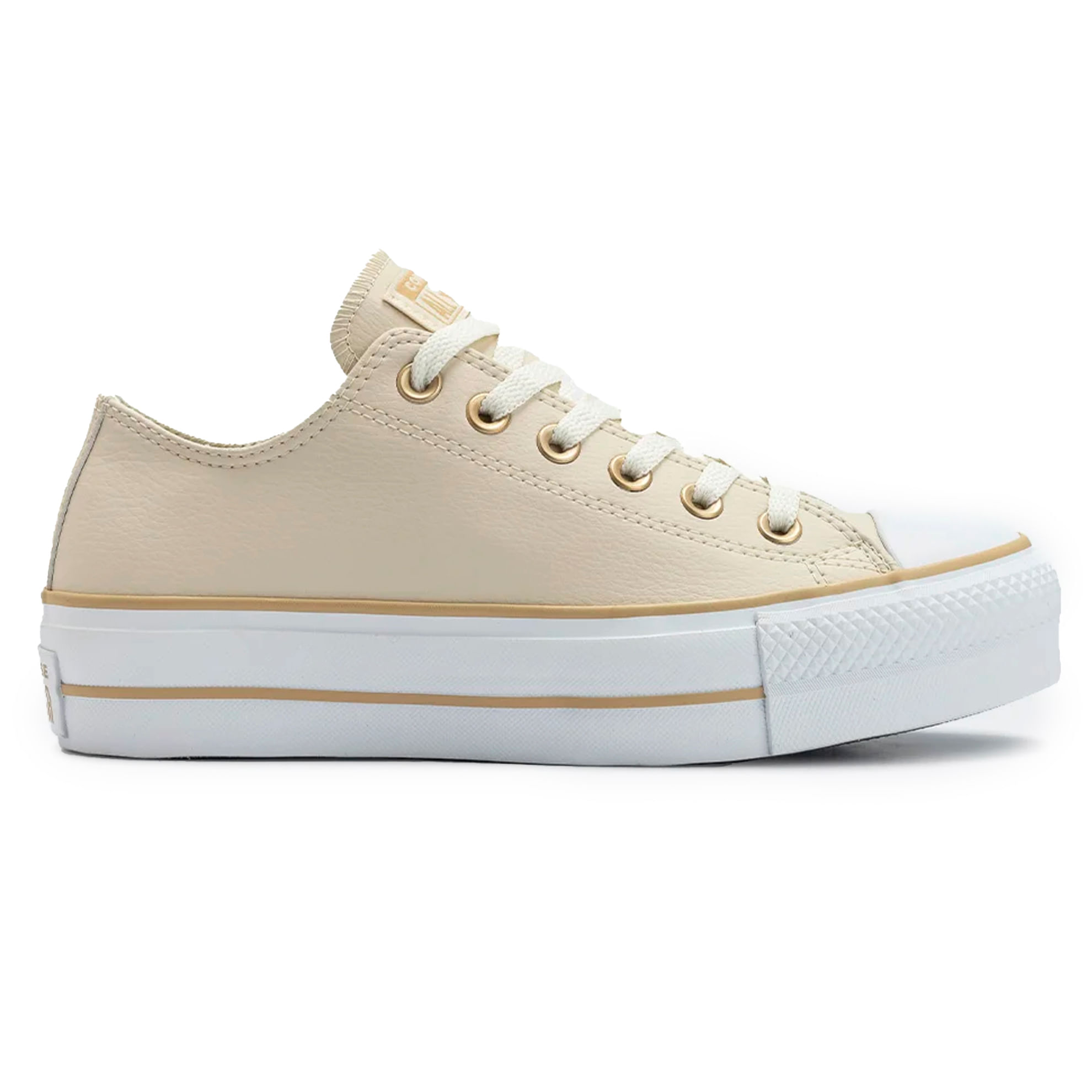 Tênis Converse All Star Chuck Taylor Lift Plataforma Feminino Bege