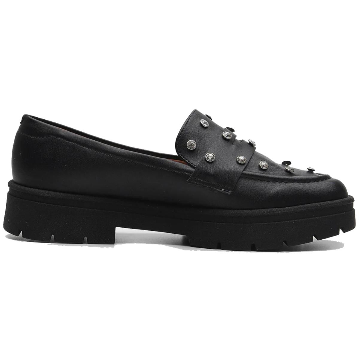 Mocassim Vizzano Tratorado Spikes Feminino Preto Paquetá