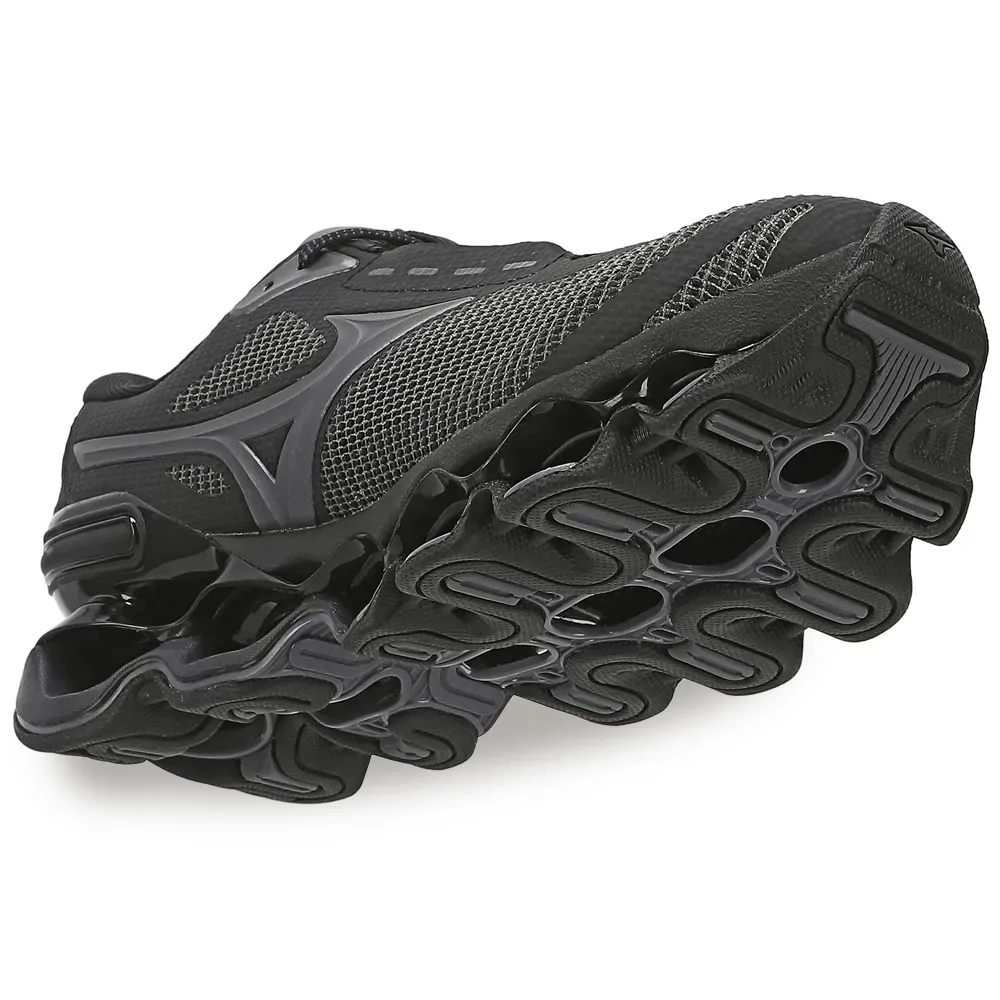 Detalhes do tênis Mizuno Prophecy 15 masculino preto destacando tecnologia