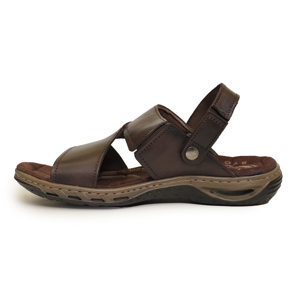 Sandalia-Masculina-Fechada-Couro-Tiras-Pegada-Marrom