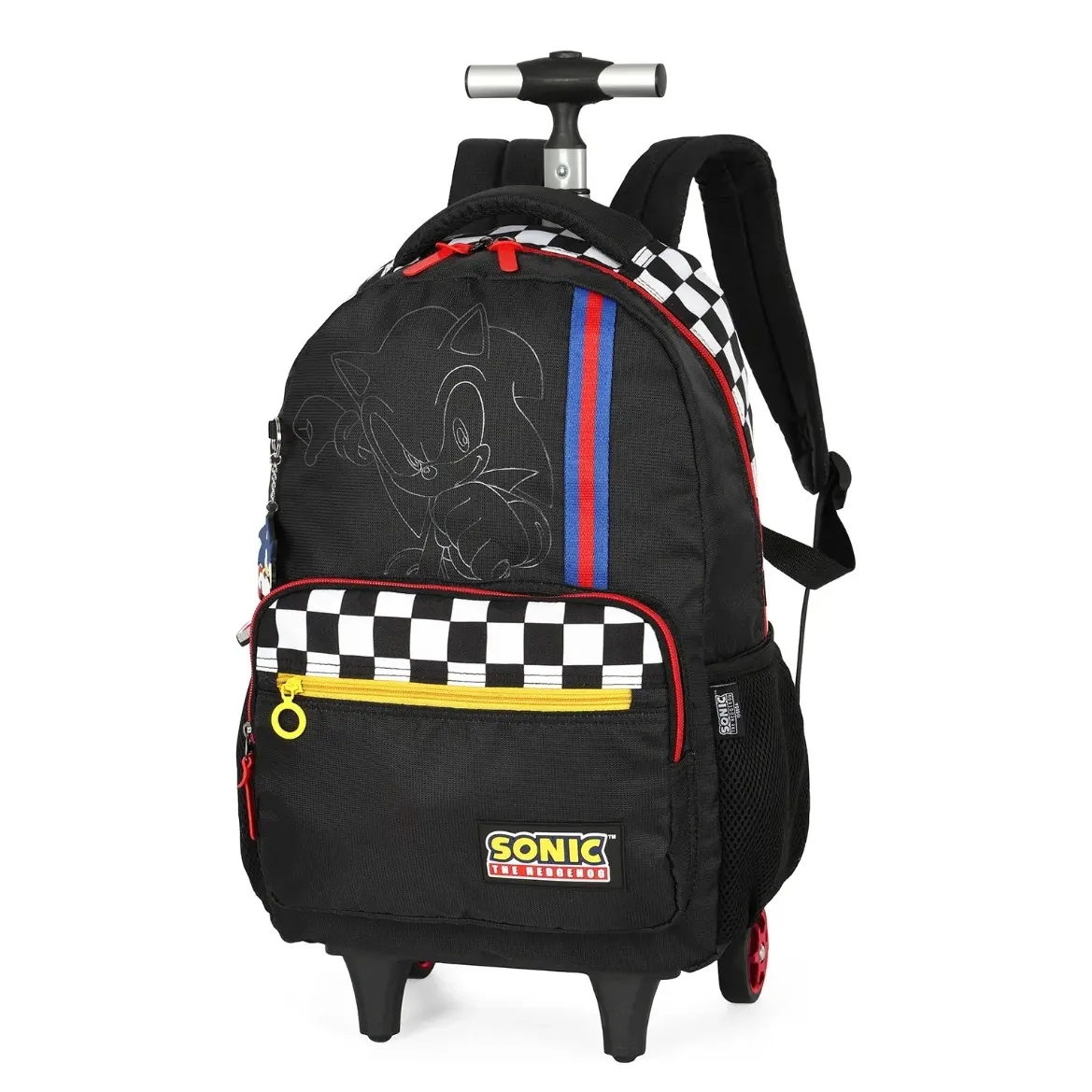 Mochila Sonic Infantil Preta Rodinha Luxcel | Oscar