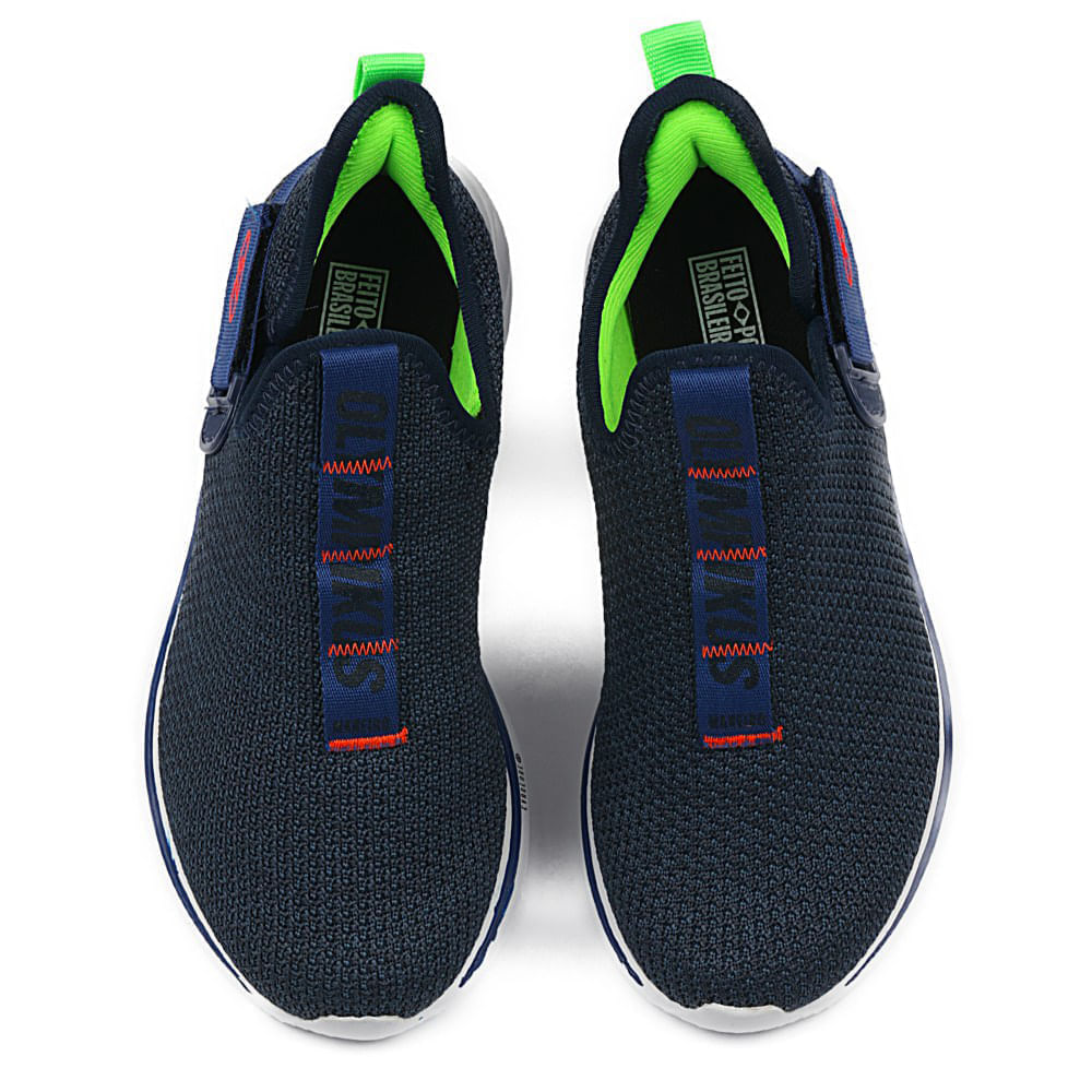 Dupla de tênis juvenil Olympikus marinho com detalhes em vermelho e sola branca