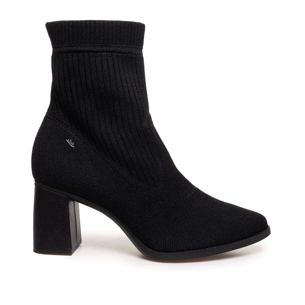 Bota Preta Malha Dakota Feminina Cano Alto Salto Baixo Oscar