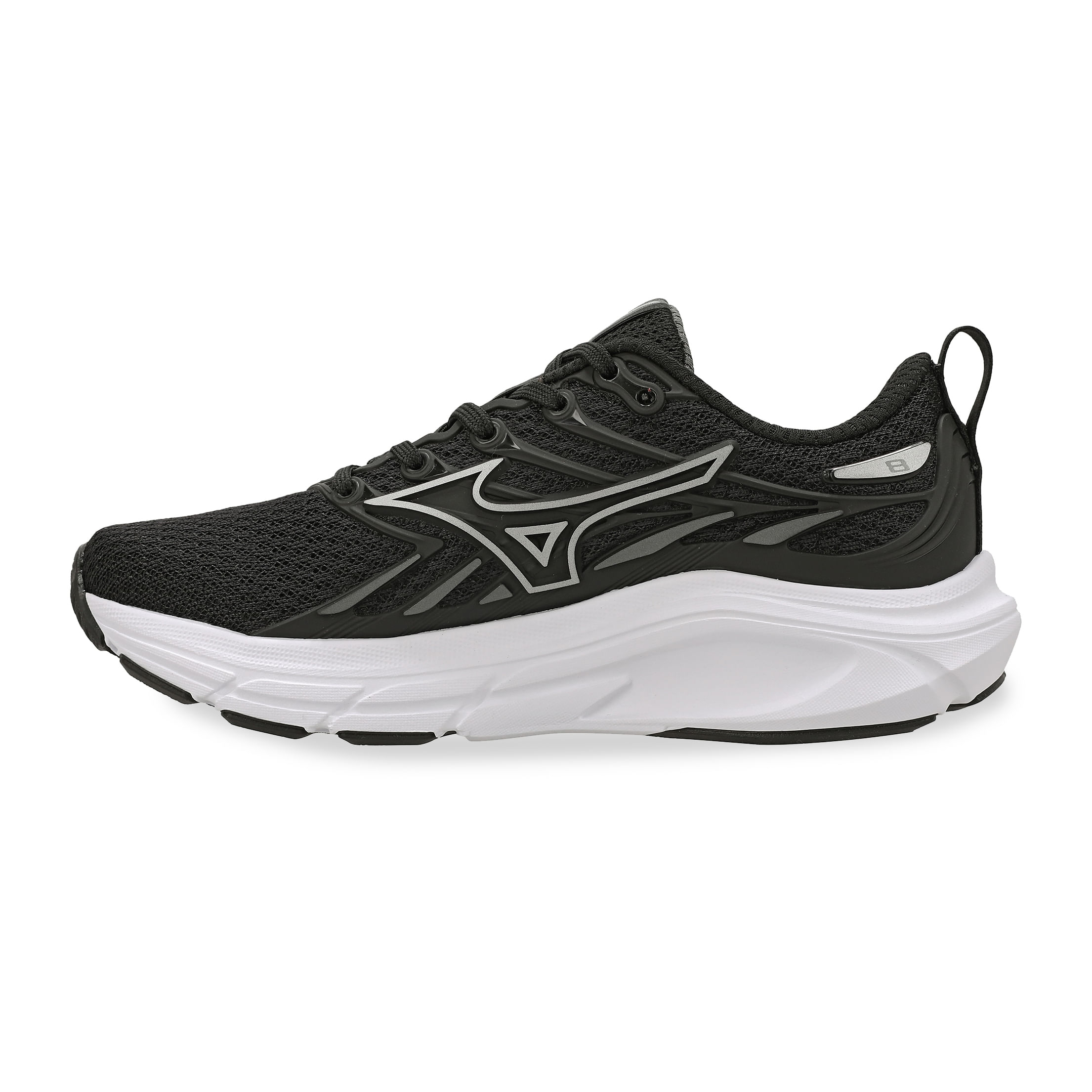 Tênis infantil Mizuno Jet 8 Junior vista lateral com design moderno e solado branco