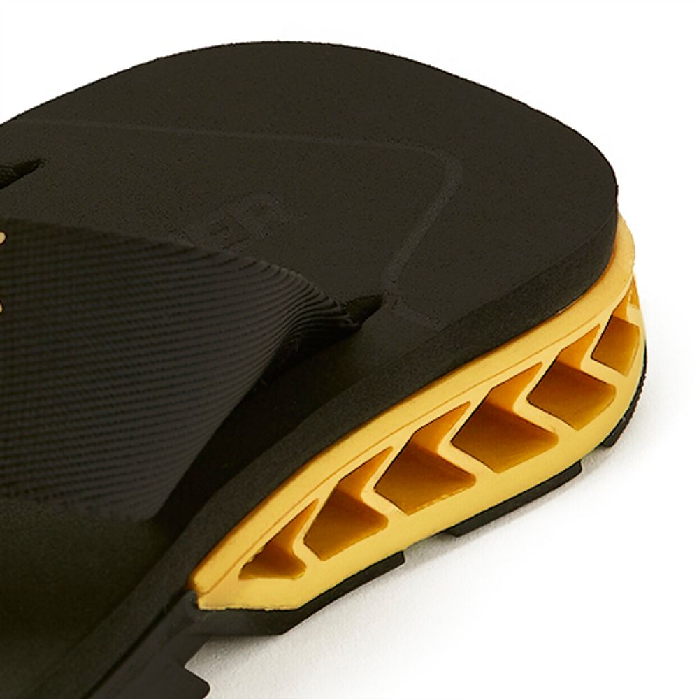 CALCADOS CHINELO CASUAL RASTEIRO MASCULINO PRETO/PRETO/DOURADO RAKKA U1 1900023100-6 DBU02 BORRACHA-1741262490971