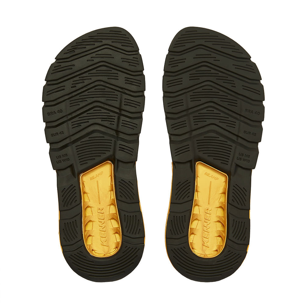 CALCADOS CHINELO CASUAL RASTEIRO MASCULINO PRETO/PRETO/DOURADO RAKKA U1 1900023100-6 DBU02 BORRACHA-1741262480803