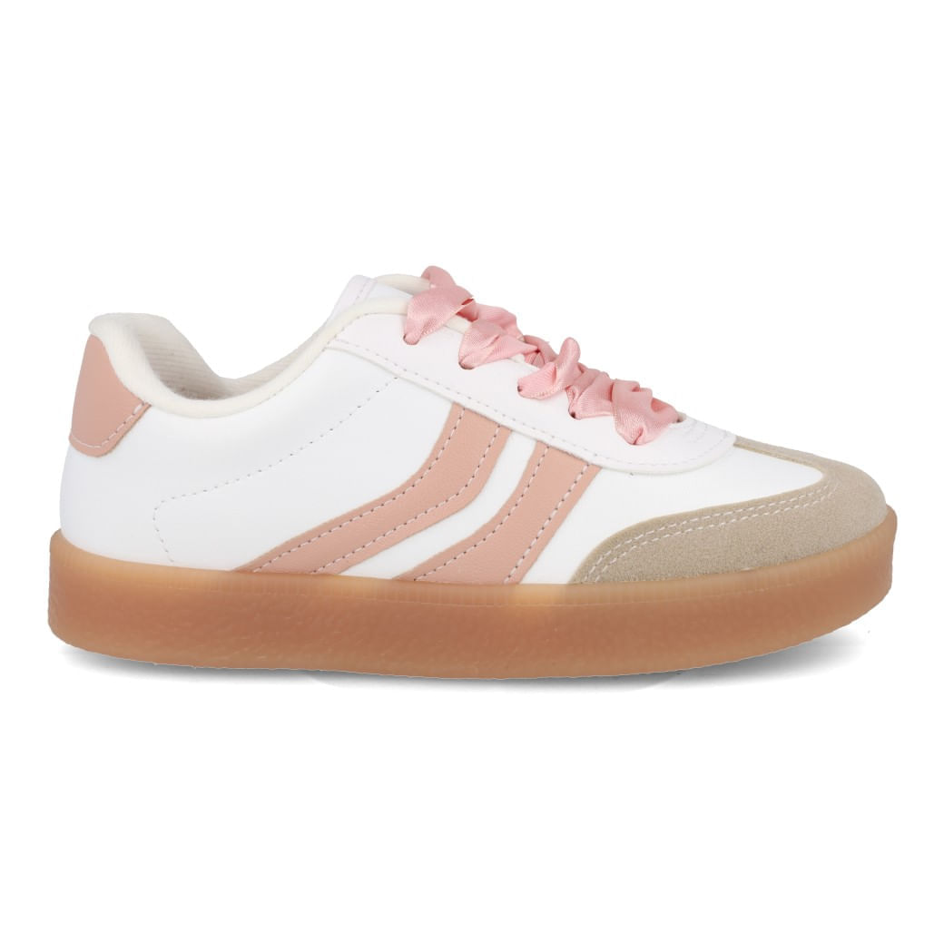 Tênis Casual Molekinha Infantil Branco e Rosa
