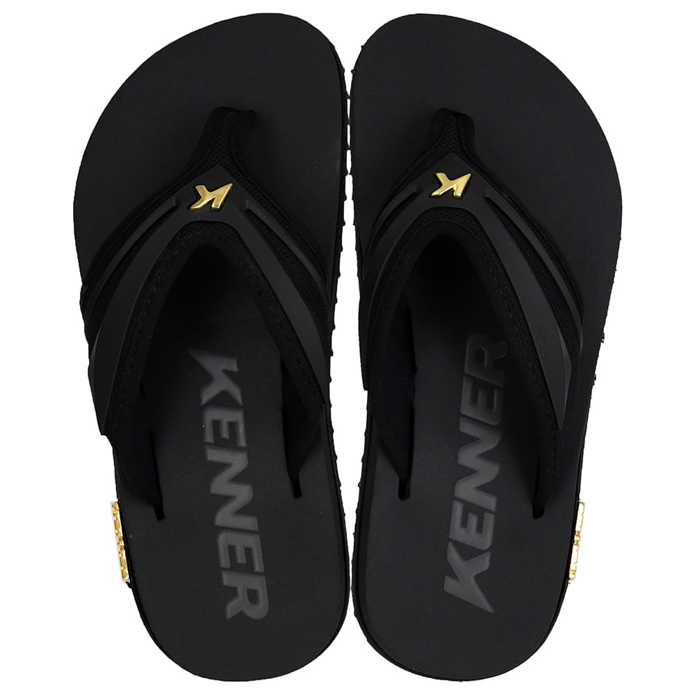 Chinelo masculino casual Kenner em neopreme preto com solado de borracha vulcanizada