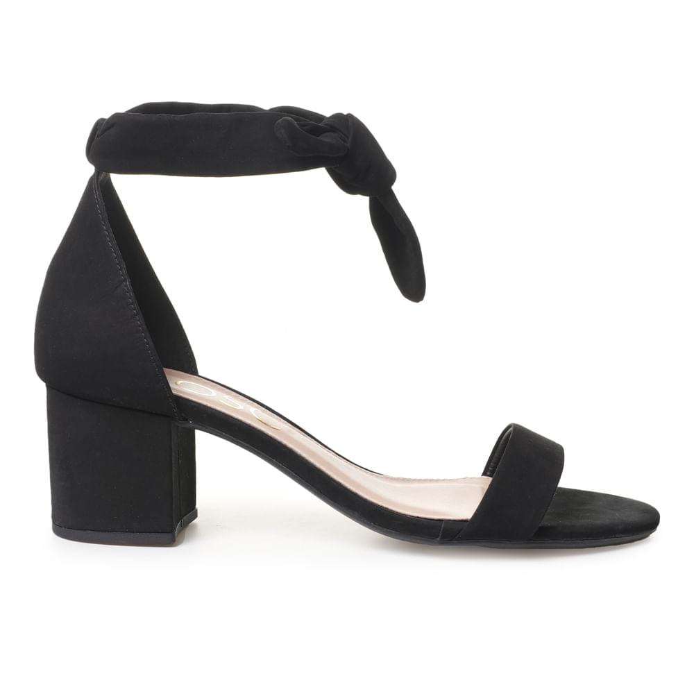 Sandália OSC Lace Up Salto Baixo Feminina Preto