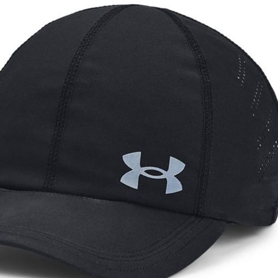 Boné Running Under Armour Velociti preto com logo refletivo em destaque