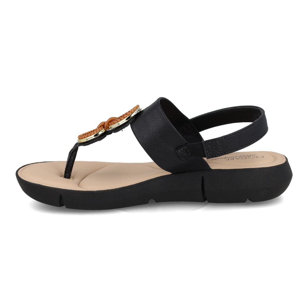 Sandália Modare casual feminina preta com foco no conforto e design