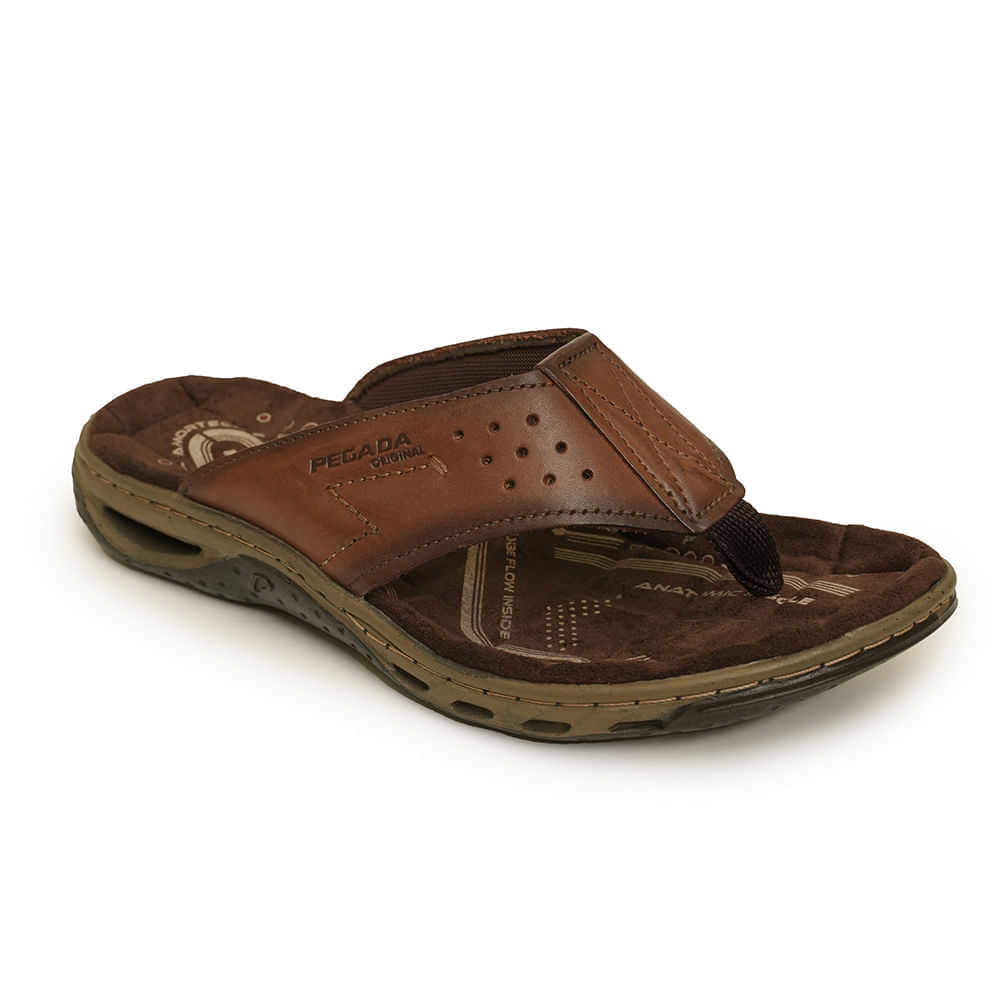 Chinelo-Masculino-Couro-Pegada-Marrom