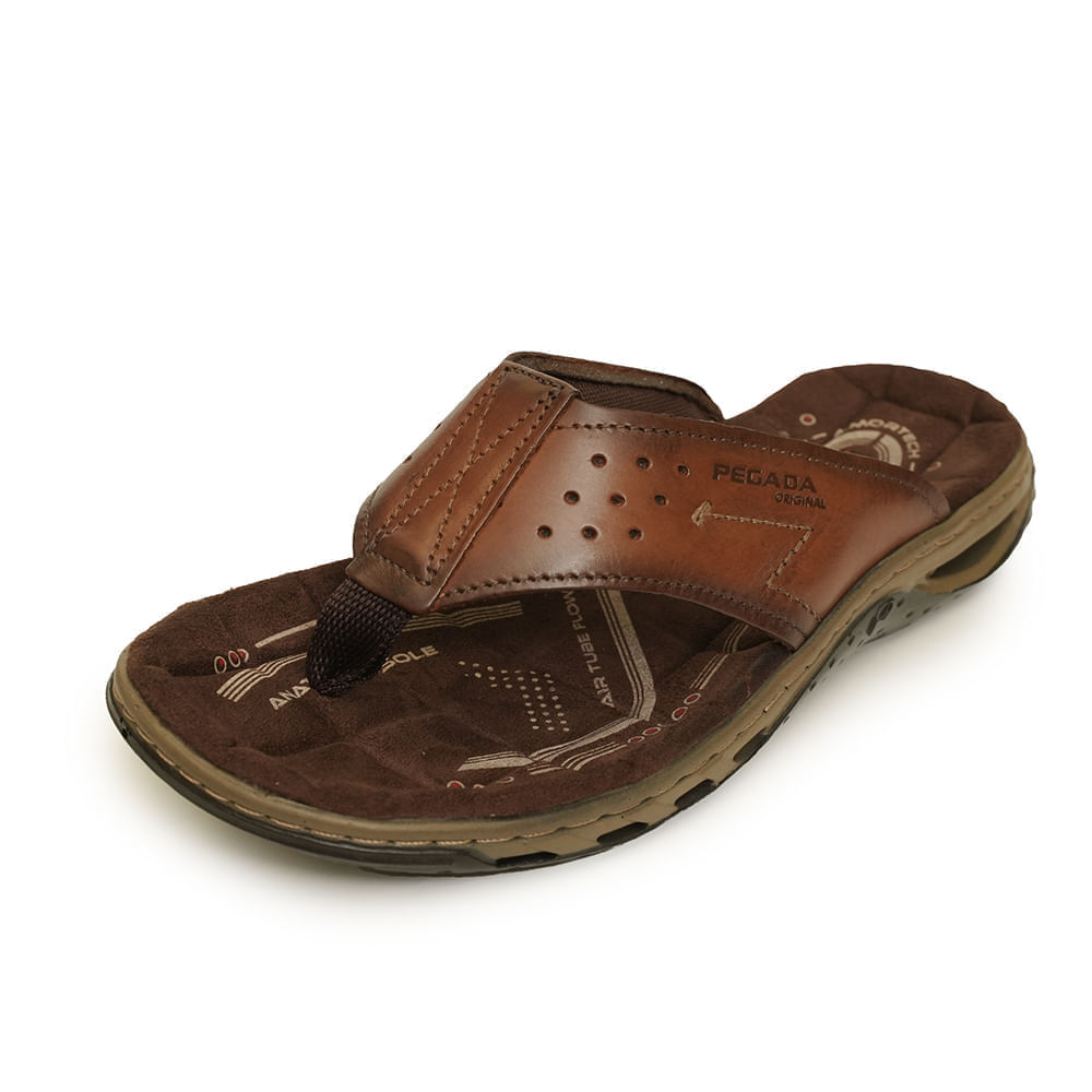 Chinelo-Masculino-Couro-Pegada-Marrom