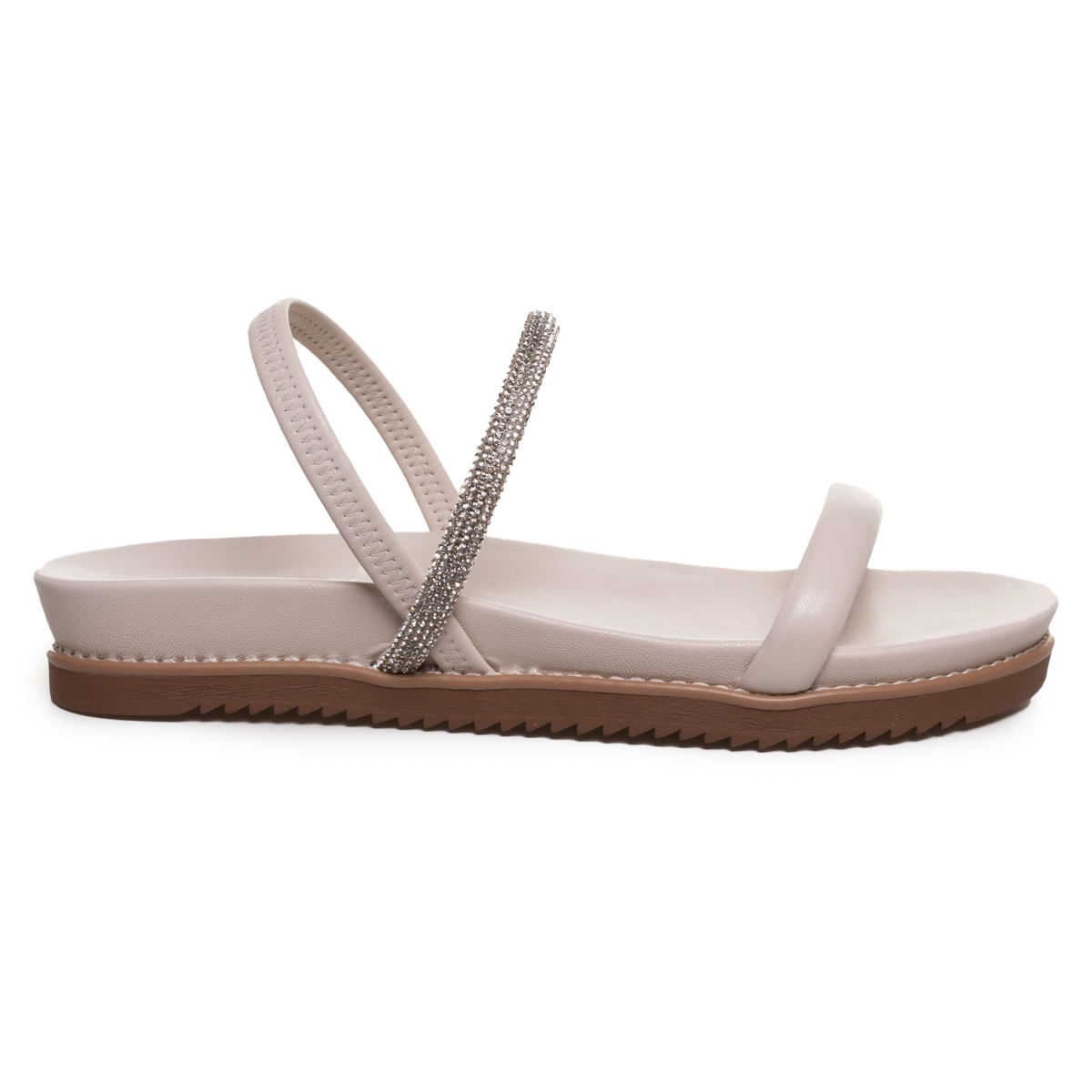 Sandália Feminina Papete Elástico Via Marte Branco Off