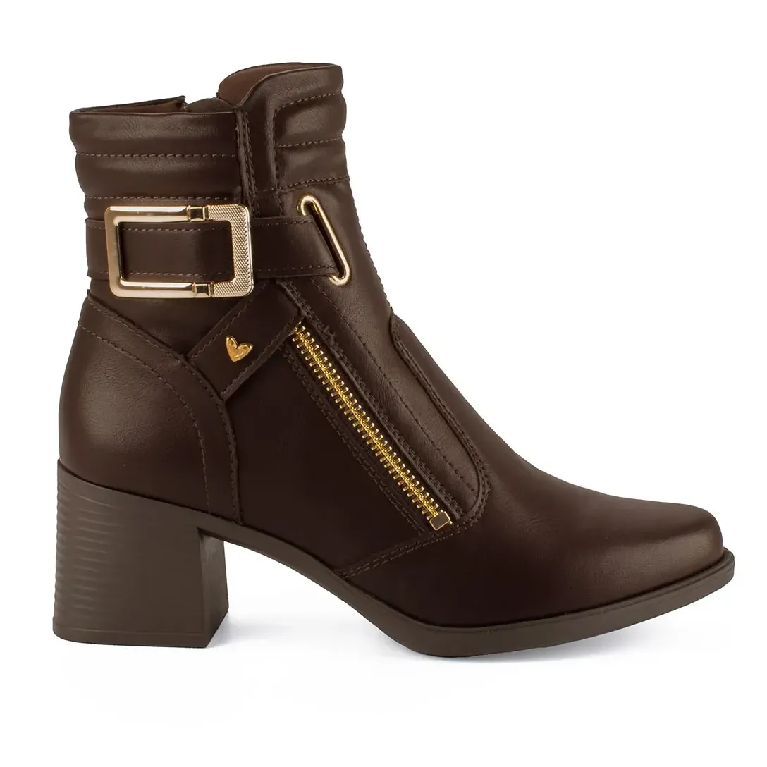 Bota Ankle Boot Mississipi Berteli Feminina Café