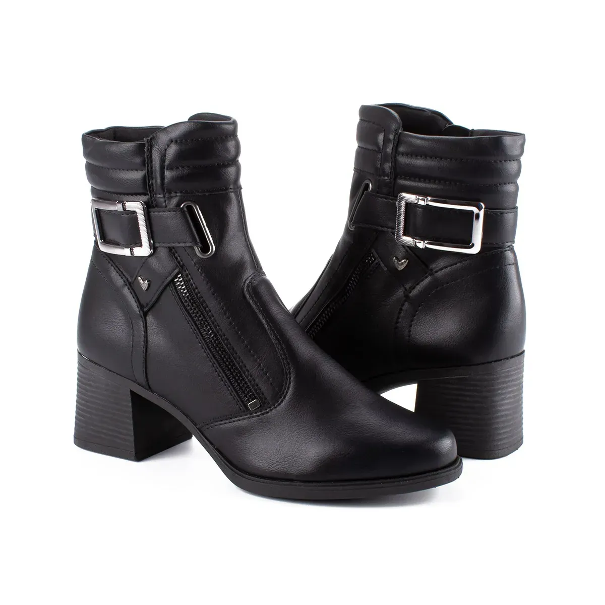 Bota Mississipi Berteli Feminina Preta vista diagonal com fundo branco