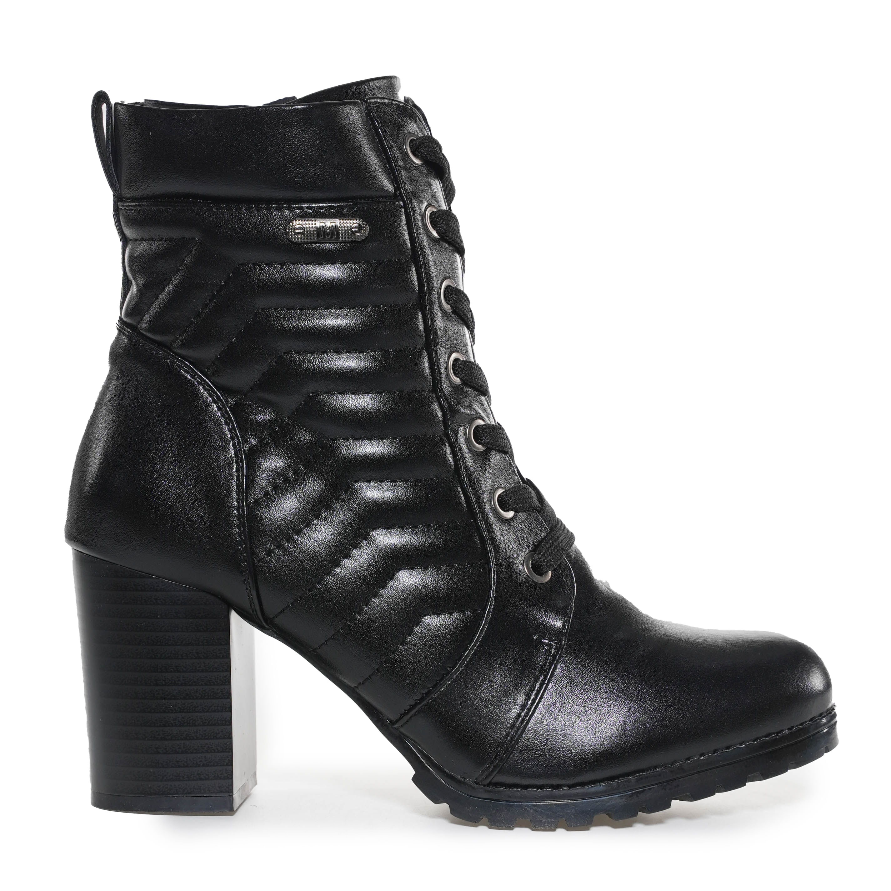 Bota Coturno Mooncity Salto Alto Feminina Preta