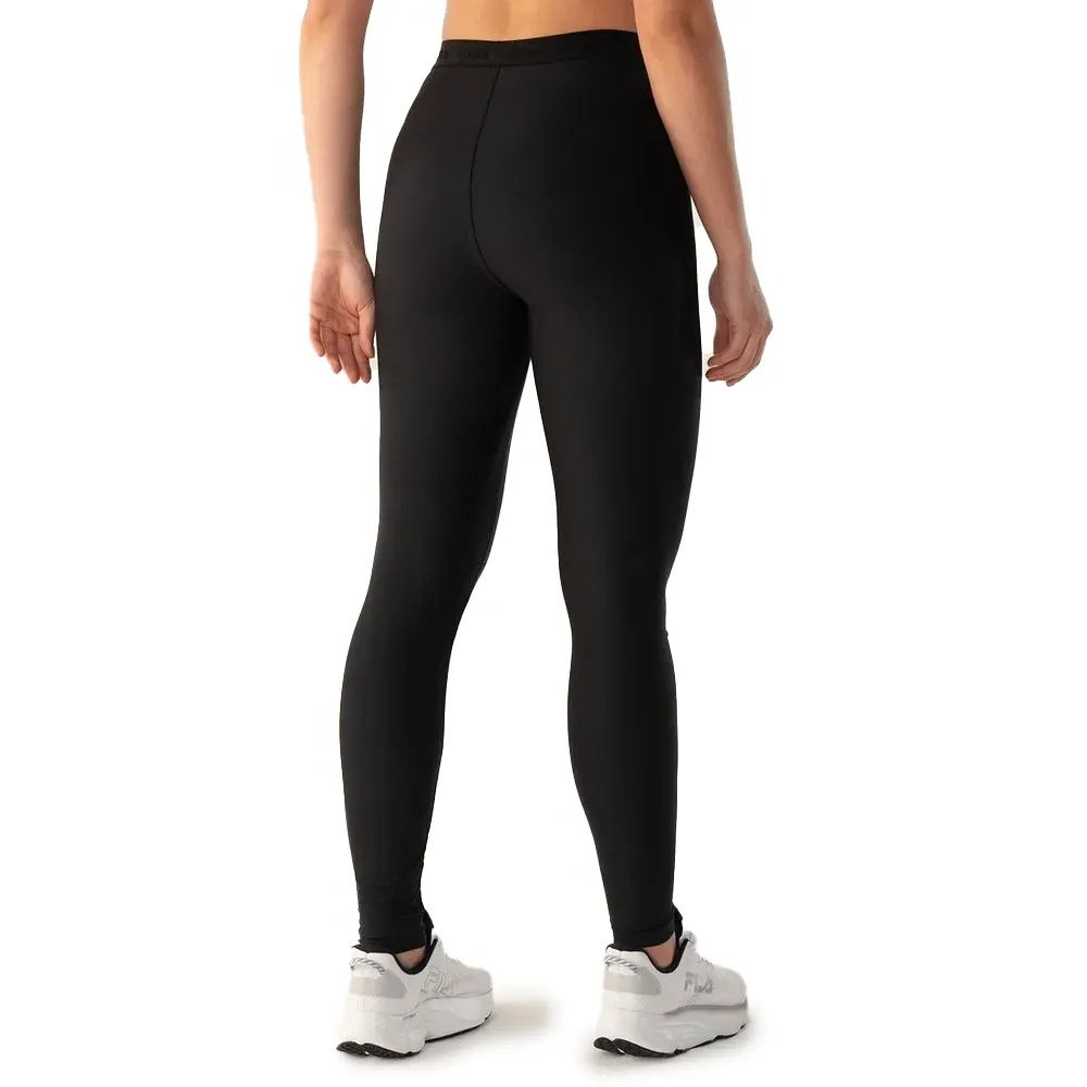 Calça Legging Feminina Train Elastic IIII Fila Preta vista traseira com logo da marca Fila