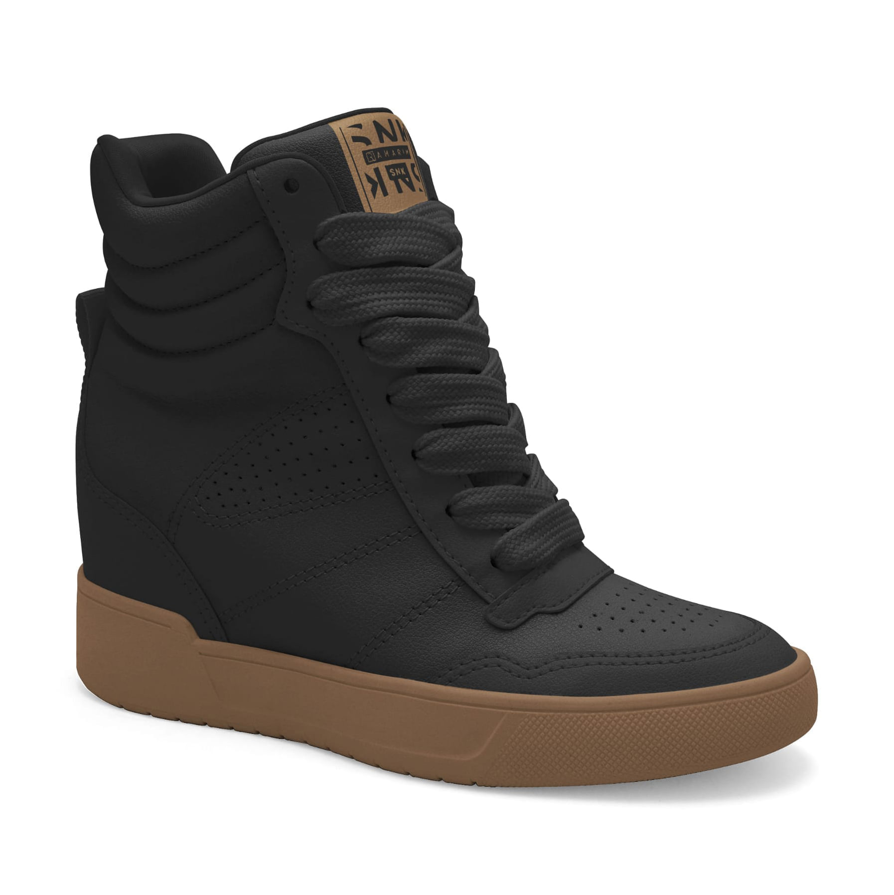 Tênis Ramarim Sneaker Com Cadarço Feminino Preto