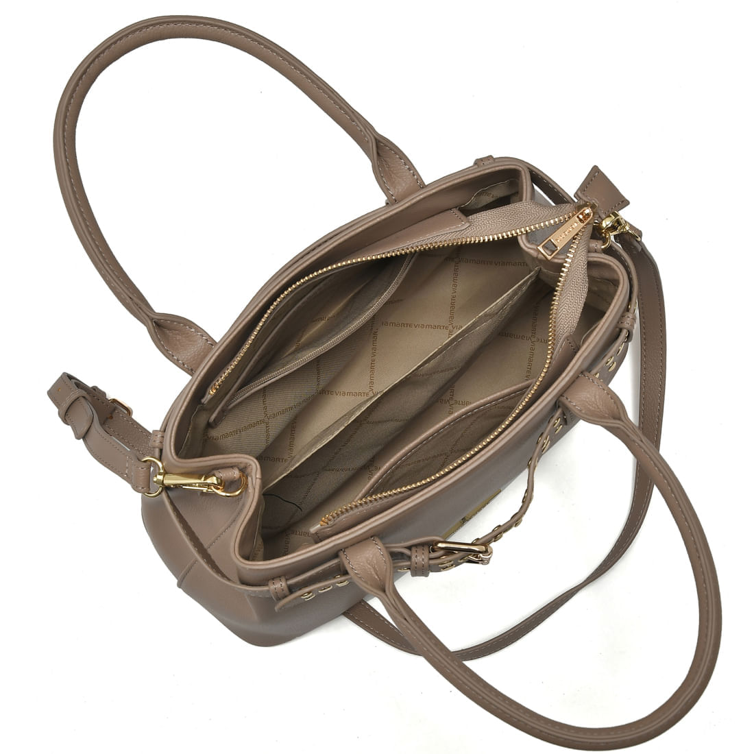 VIA MARTE BOLSA OMBRO MINI FLOATER FEMININO BEGE B2-702-01 MATERIAL SINTETICO-1759428690012