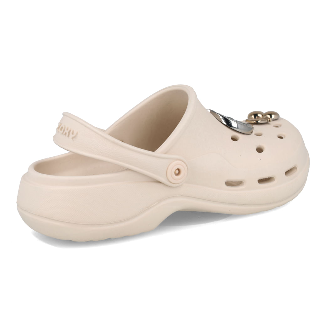 Babuche feminino Zaxy Branco Off com detalhes decorativos coloridos em fundo branco