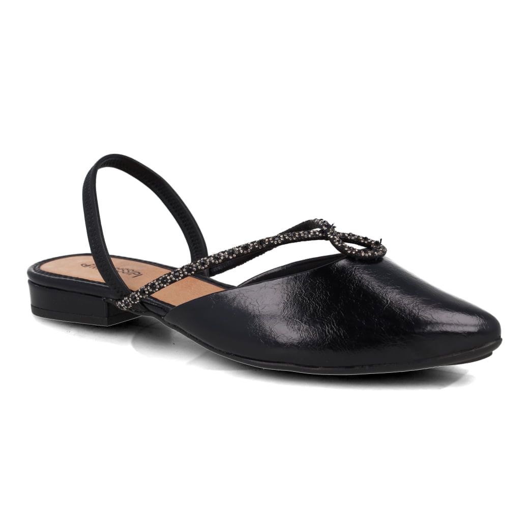 Mule feminino Mississipi preto com salto bloco e sola antiderrapante