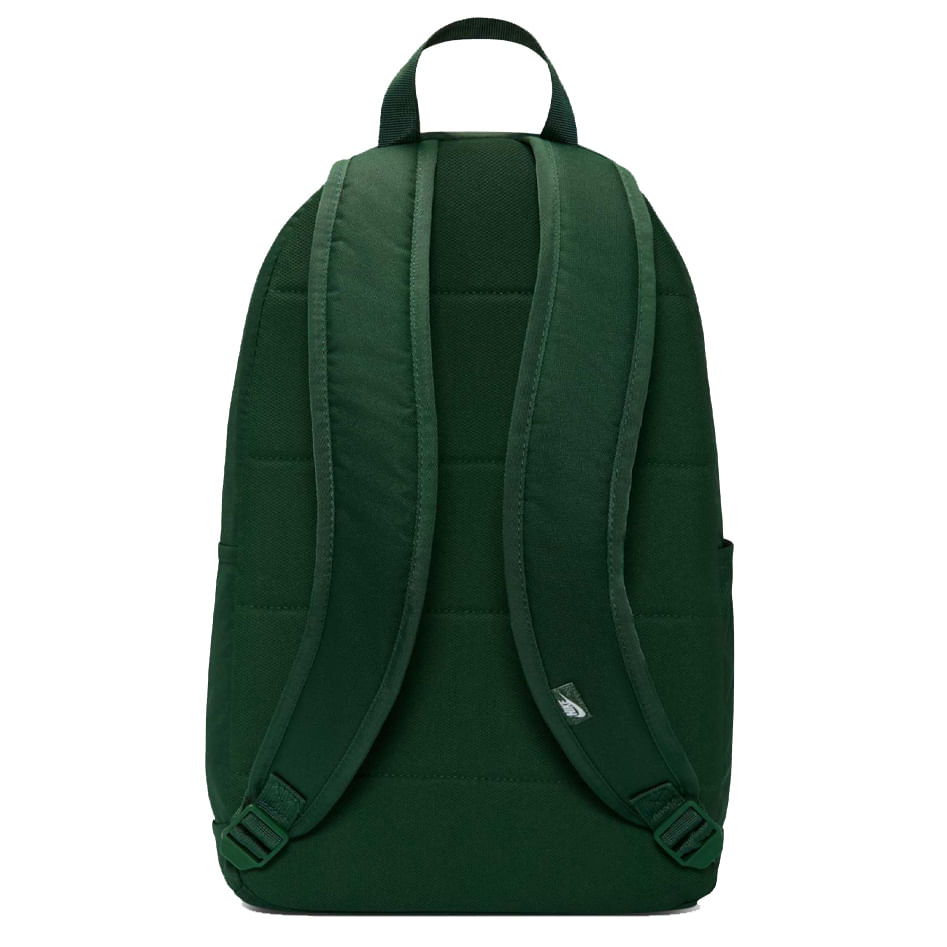 Mochila Nike Elemental unissex verde vista lateral com detalhes de zíper