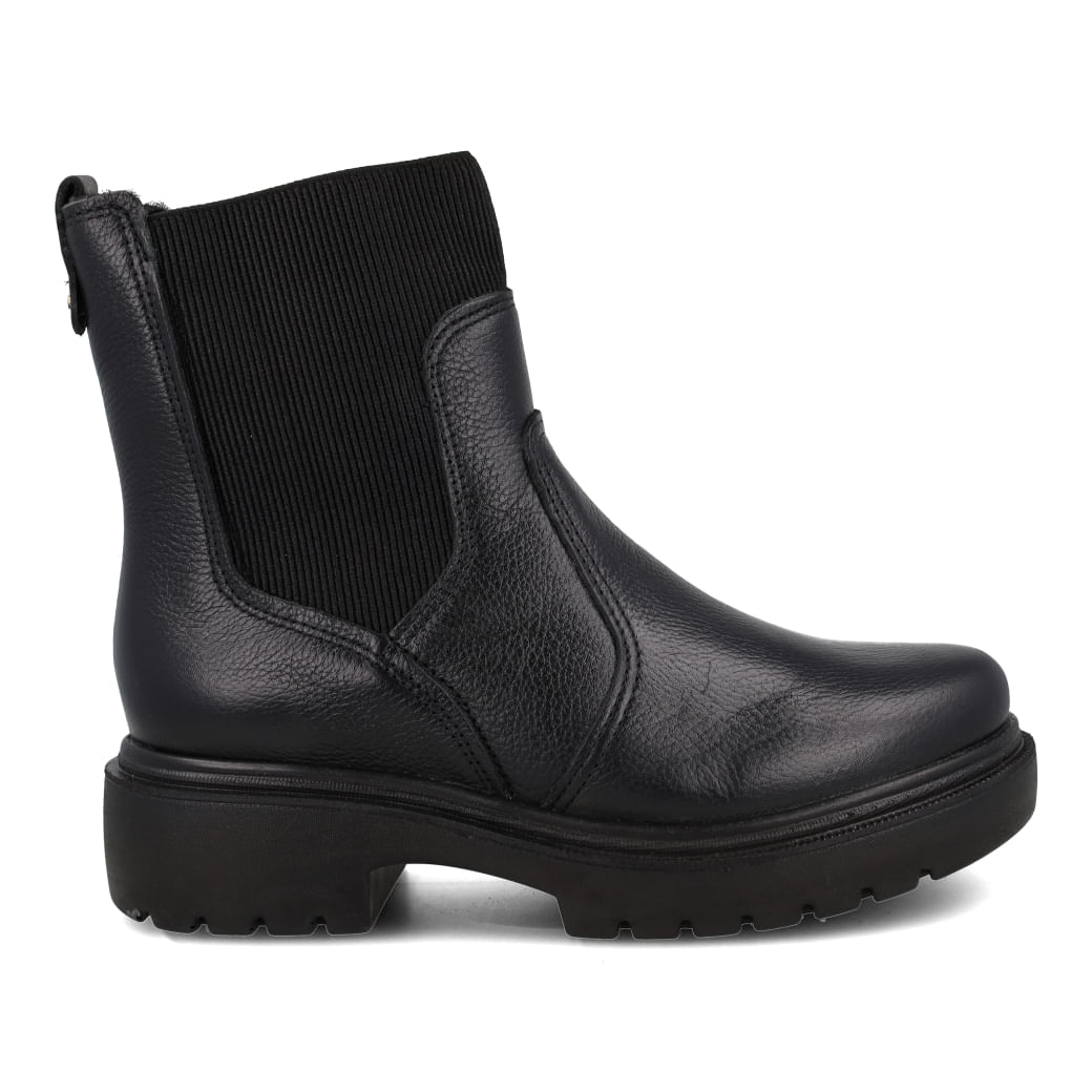 Bota Pegada Chelsea Couro Preta Feminina vista frontal