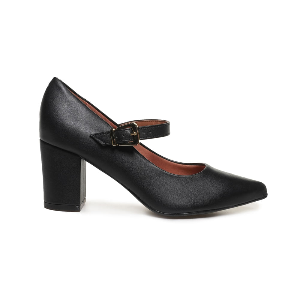 Sapato Vizzano Scarpin Pelica Bico Fino Preto