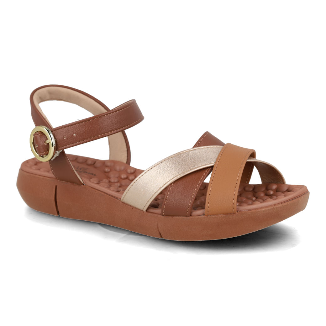 Sandália casual feminina Modare vista lateral para ajuste de tamanho