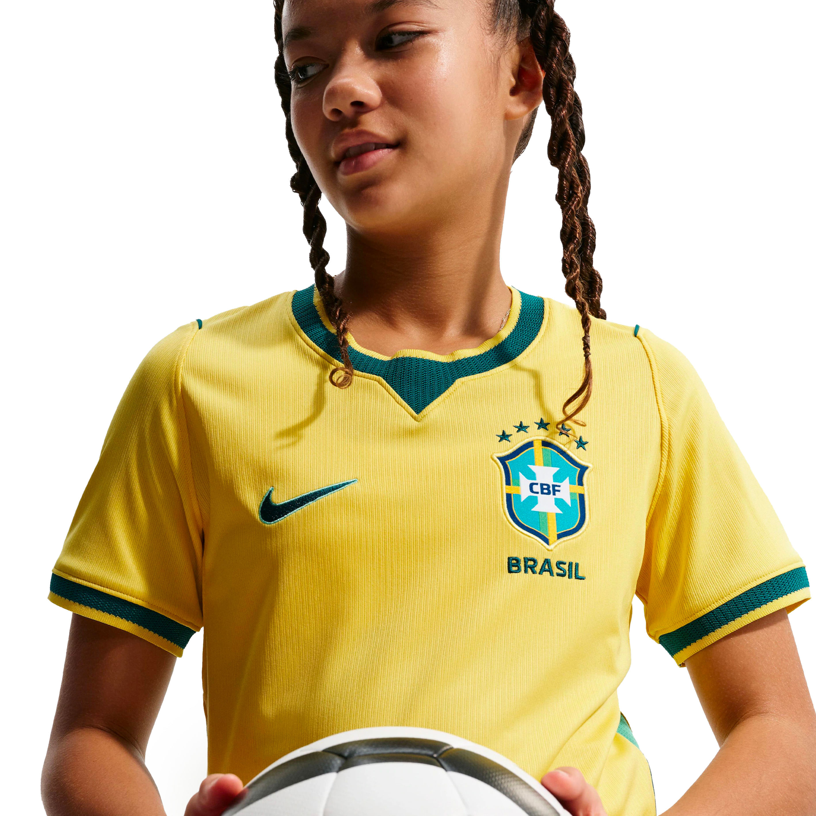 Camisa Infantil Brasil Nike Amarela para crianças