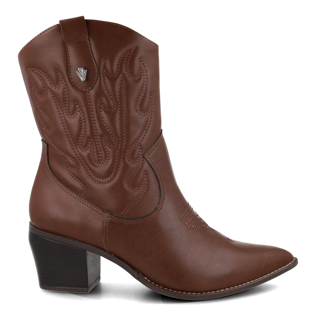 Bota Via Marte Western Marrom Dark Feminina