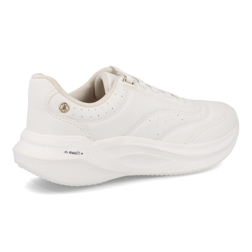 Tênis Kolosh branco com detalhes de costura e solado espesso para conforto e estilo