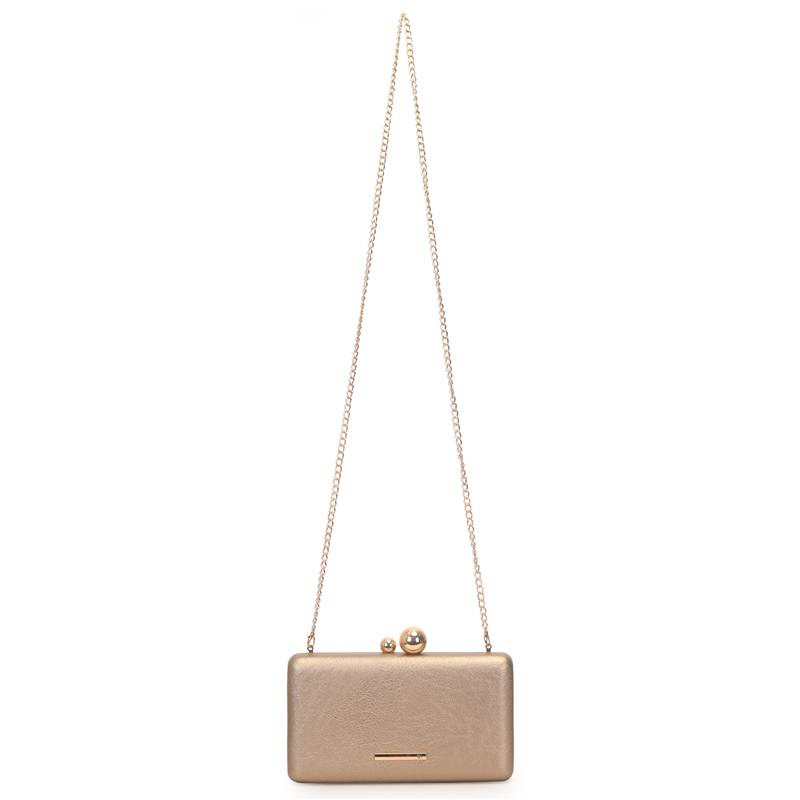 Bolsa Clutch WJ Fecho Esferas Dourada