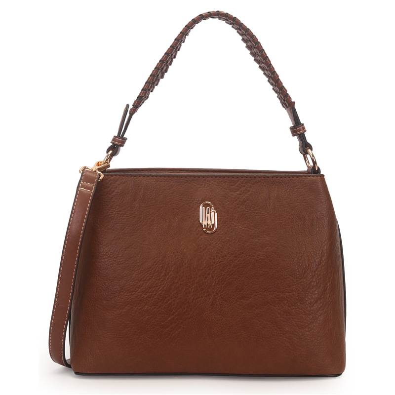 Bolsa Shoulder WJ Marrom Alça Trançada