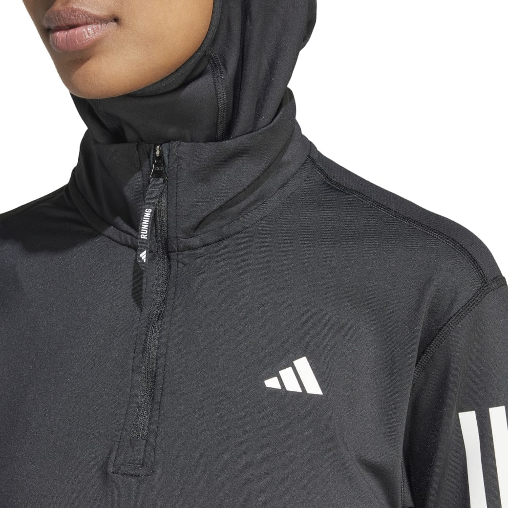 Jaqueta Adidas Meio Zíper Feminina Preta | Oscar