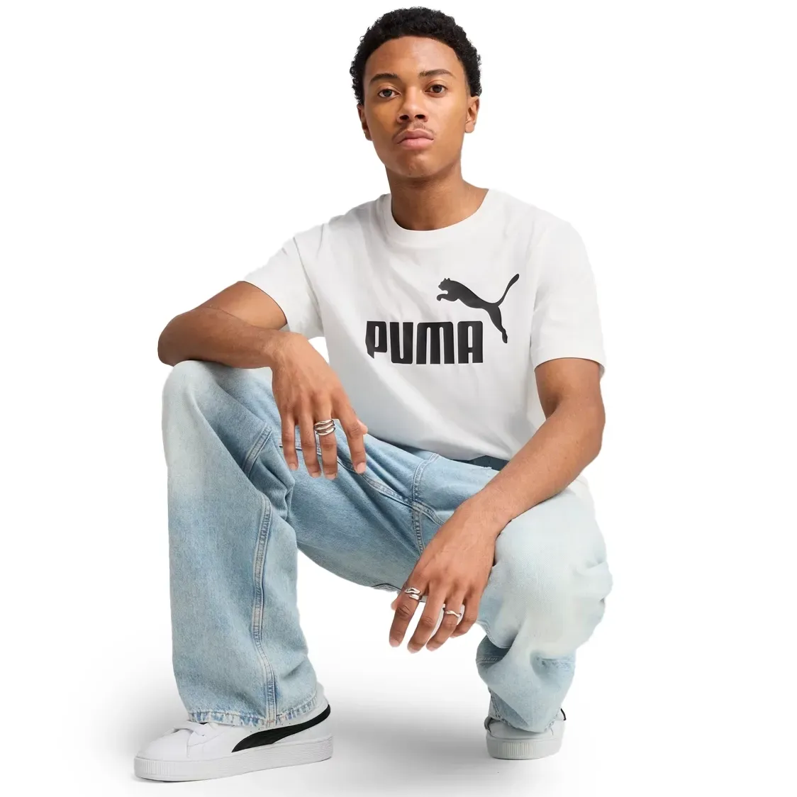 Camiseta Masculina Essentials Puma Branco | Oscar
