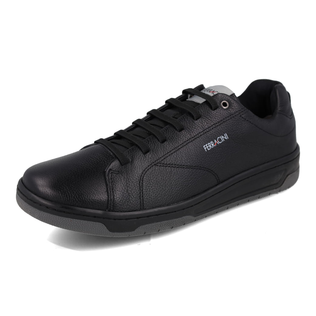 Tênis Casual Ferracini Vox Masculino Preto em Couro | Oscar
