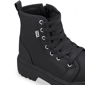 Bota Pampili Cano Baixo Preto vista lateral para crianças