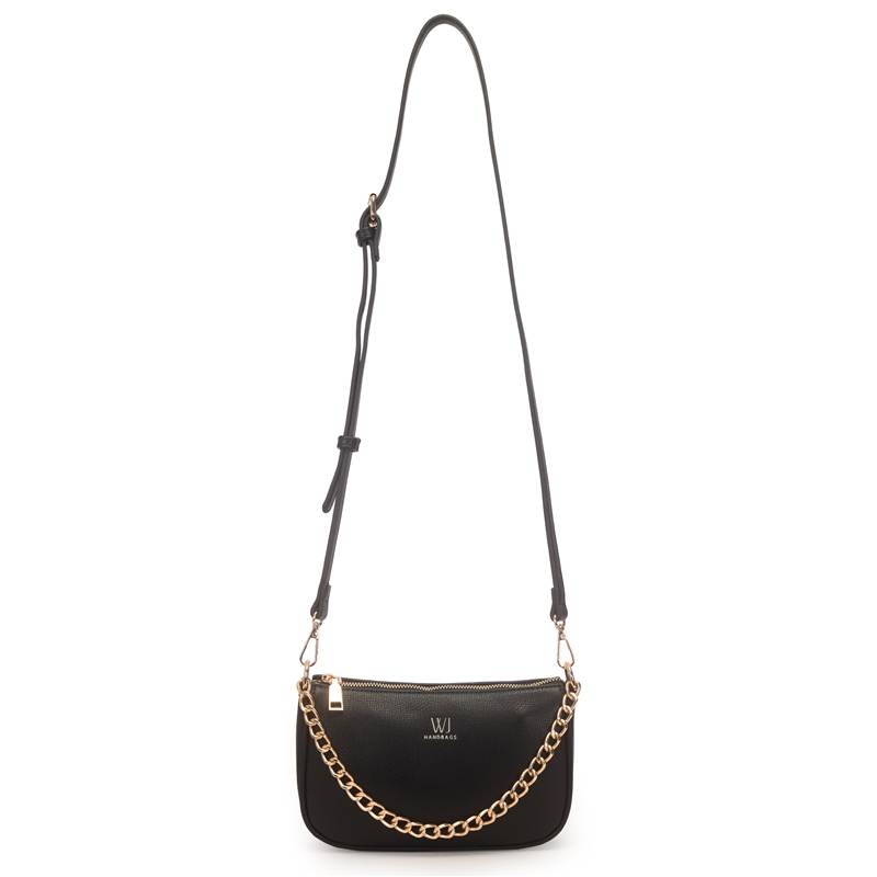 Bolsa Transversal WJ Preta Com Alça Corrente