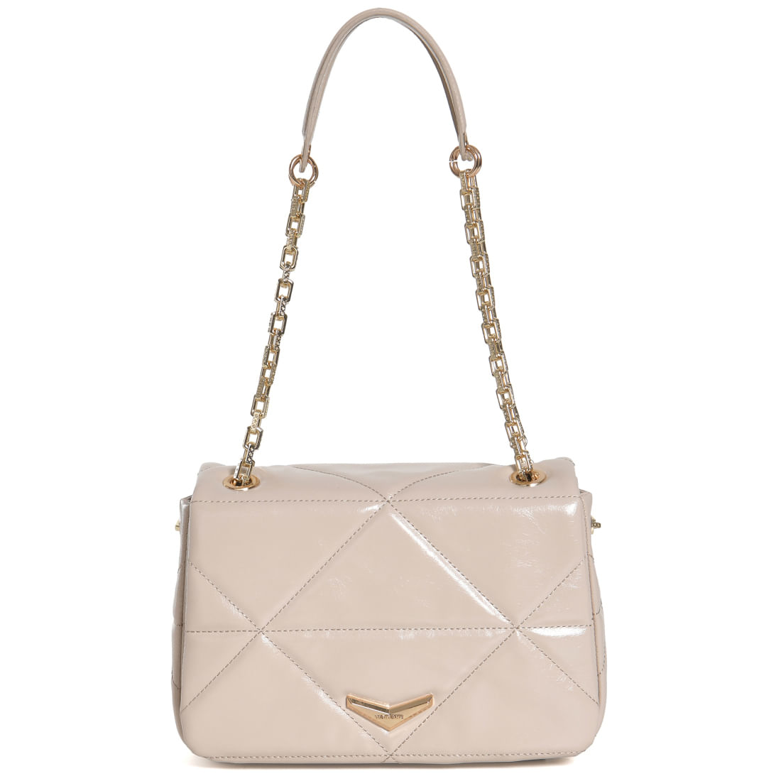 Bolsa Via Marte Crossbody Bege Verniz