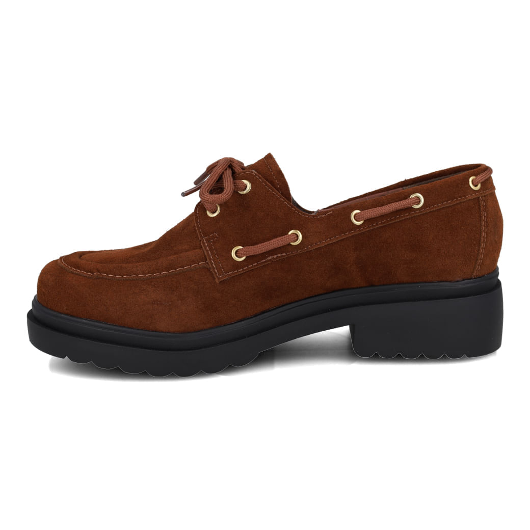 Sapato Oxford Via Marte camurça marrom vista superior para ajuste