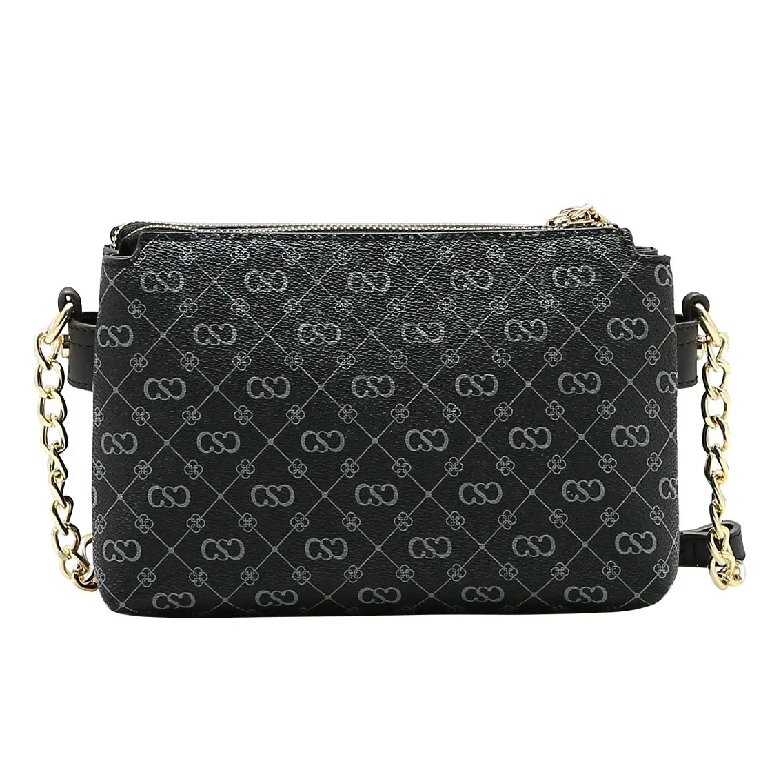 Bolsa transversal Chenson Elegance preta usada no dia a dia urbano