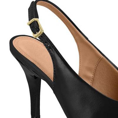 Sapato casual feminino napa preto detalhes e conforto