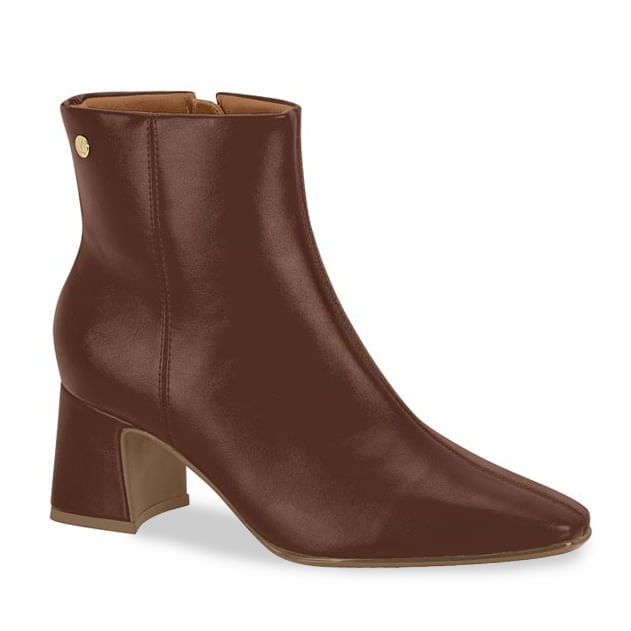 Bota Feminina Vizzano Cano Curto Salto Bloco Café