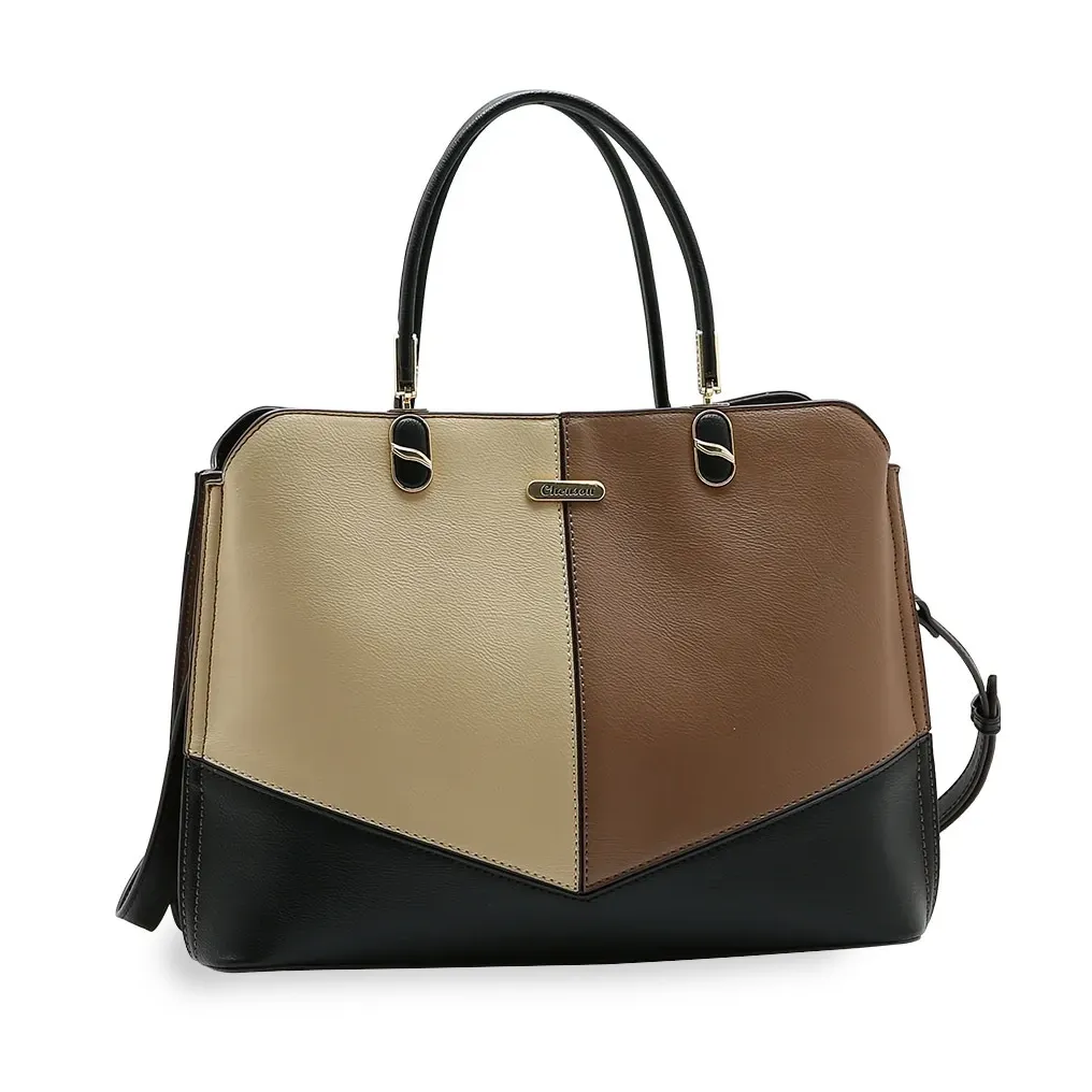 Bolsa Patchwork Chenson Clássico Feminina Preta vista frontal