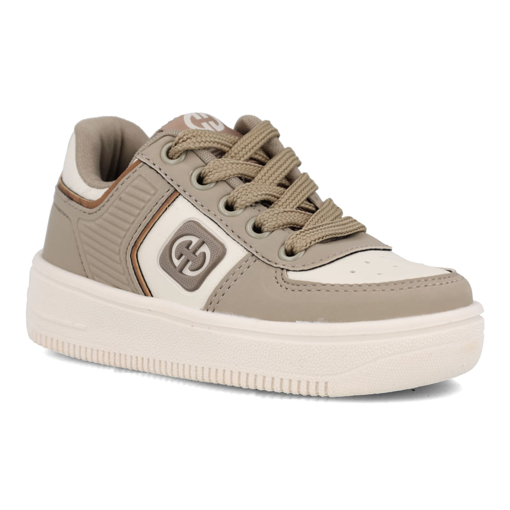 Tênis infantil Ollie Promax 3 Street Taupe vista lateral para ajuste