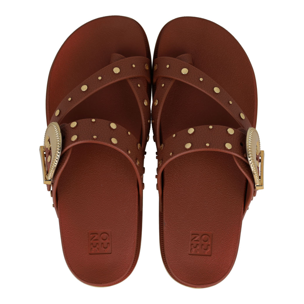 Papete Zaxy Mood feminina marrom cacau vista frontal destacando design e conforto
